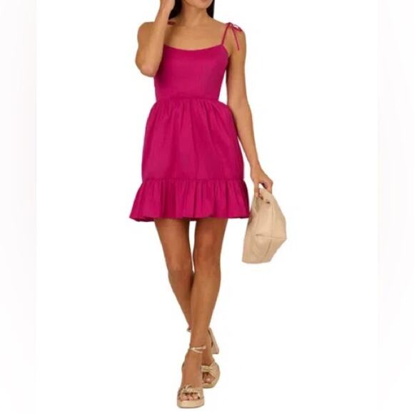 Adrianna Papell Dresses & Skirts - Adrianna Papell Women’s Soft Skirt Taffeta Mini Dress In Pink Sz 8